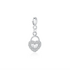 Wholesale S925 Sterling Silver Micro Inlay Heart Lock Pendant