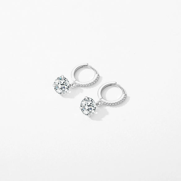 Wholesale S925 Sterling Silver Micro Inlay Simulation Diamond Geometric Earrings For Women