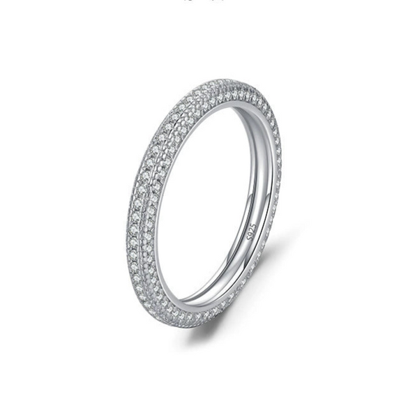 Wholesale S925 Sterling Silver Microinlaid Diamond Geometric Light Luxury Women's Ring
