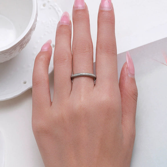 Wholesale S925 Sterling Silver Microinlaid Diamond Geometric Light Luxury Women's Ring