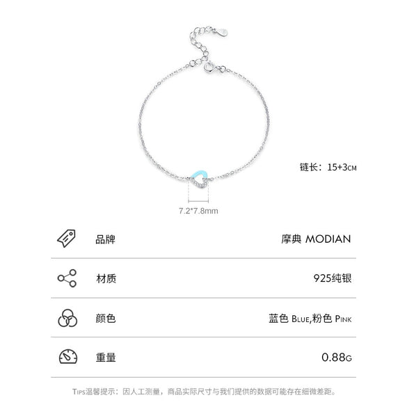 Wholesale S925 Sterling Silver Microinlaid Heart Bracelet For Women Niche Design Fashion Allmatch