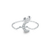 Wholesale S925 Sterling Silver Microinlaid Moon Ring Fashion Niche Design Cold Style Jewelry