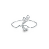 Wholesale S925 Sterling Silver Microinlaid Moon Ring Fashion Niche Design Cold Style Jewelry