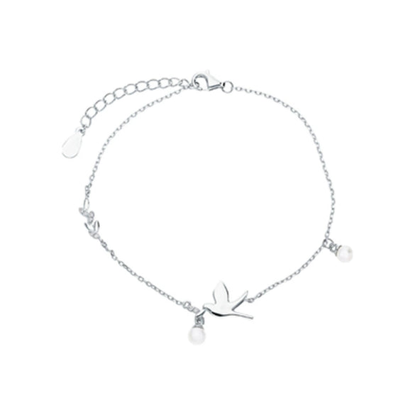 Wholesale S925 Sterling Silver Microinlaid Zircon Bird Animal Cute Bracelet