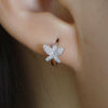 Wholesale S925 Sterling Silver Microinlaid Zircon Butterfly Earrings For Women With Pastoral Style