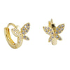 Wholesale S925 Sterling Silver Microinlaid Zircon Butterfly Earrings For Women With Pastoral Style