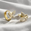 Wholesale S925 Sterling Silver Microinlaid Zircon Butterfly Earrings For Women With Pastoral Style