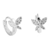 Wholesale S925 Sterling Silver Microinlaid Zircon Butterfly Earrings For Women With Pastoral Style