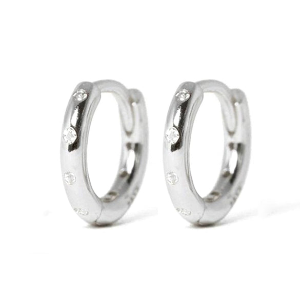 Wholesale S925 Sterling Silver Microinlaid Zircon Circle Geometric Retro Fashion Earrings