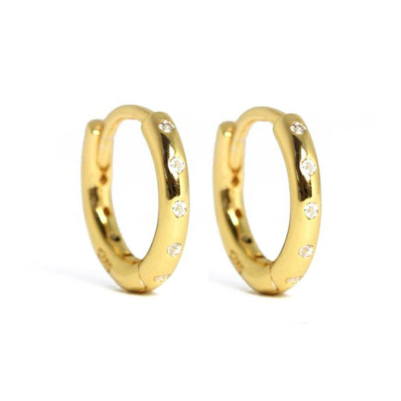 Wholesale S925 Sterling Silver Microinlaid Zircon Circle Geometric Retro Fashion Earrings