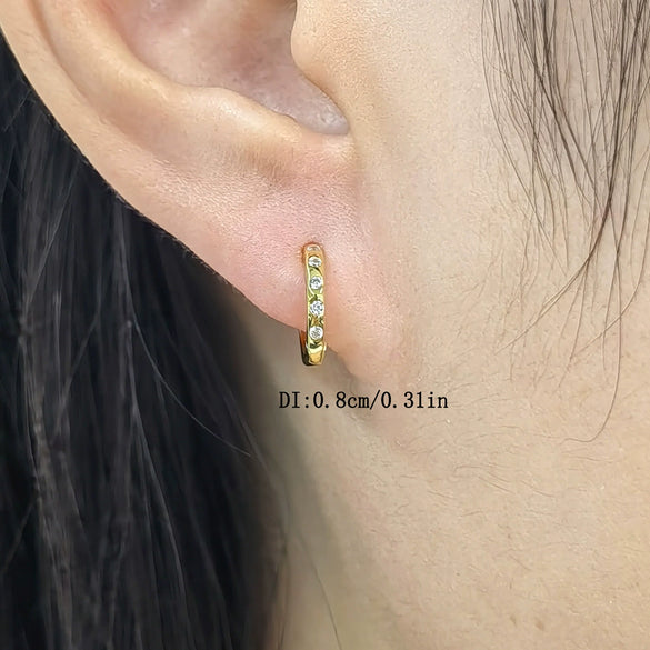 Wholesale S925 Sterling Silver Microinlaid Zircon Circle Geometric Retro Fashion Earrings