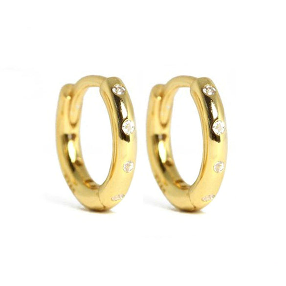 Wholesale S925 Sterling Silver Microinlaid Zircon Circle Geometric Retro Fashion Earrings