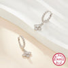 Wholesale S925 Sterling Silver Microinlaid Zircon Fourleaf Clover Feminine Exquisite Versatile Earrings