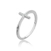Wholesale S925 Sterling Silver Microinlaid Zircon Geometric Cross Ring With Electroplating For Fashion Commuter Ol