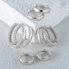 Wholesale S925 Sterling Silver Microinlaid Zircon Geometric Ear Ring Ear Buckle Fashion Simple Niche Design Daily Earrings