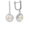 Wholesale S925 Sterling Silver Microinlaid Zircon Pearl Beads Round Geometric Elegant Women's Earrings