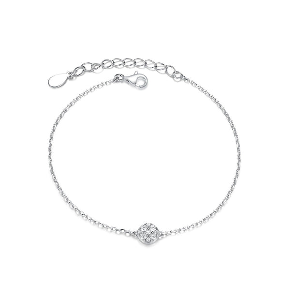 Wholesale S925 Sterling Silver Microinlaid Zircon Round Geometric Ear Line Bracelet Necklace Simple Jewelry With O Word Chain