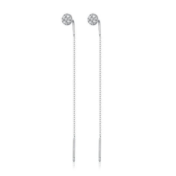 Wholesale S925 Sterling Silver Microinlaid Zircon Round Geometric Ear Line Bracelet Necklace Simple Jewelry With O Word Chain
