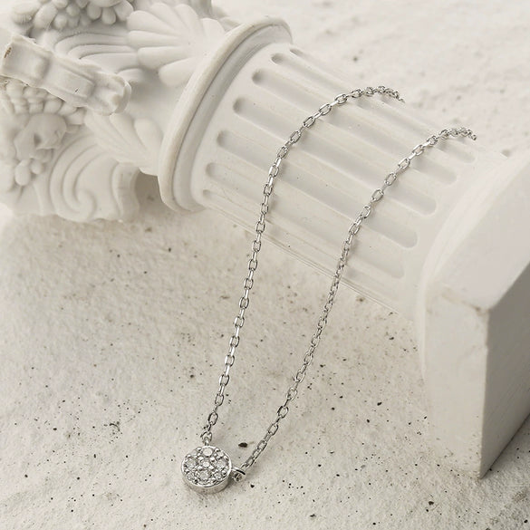 Wholesale S925 Sterling Silver Microinlaid Zircon Round Geometric Ear Line Bracelet Necklace Simple Jewelry With O Word Chain