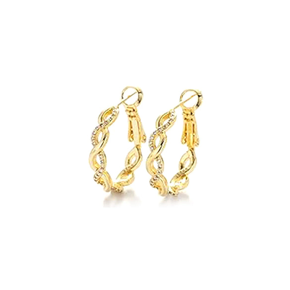 Wholesale S925 Sterling Silver Microinlaid Zircon Woven Twist Exaggerated Personality Minimalist Fashion Earring With Micropaved Treatment