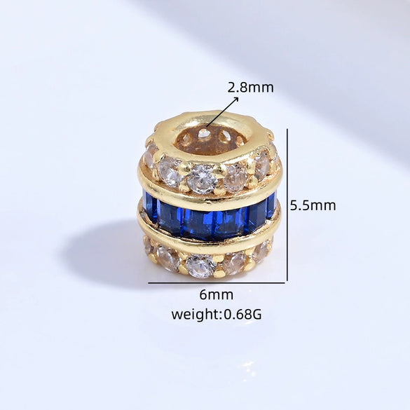 Wholesale S925 Sterling Silver Microinlaid Zirconia Round Barrel Beads Spacer Beads For Diy Bracelet Necklace Accessories