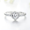 Wholesale S925 Sterling Silver Micropaved Heartshaped Ring For Women With Microinlay
