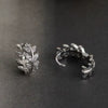 Wholesale S925 Sterling Silver Microset Zircon Leaves Earrings Fashion Vintage