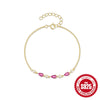 Wholesale S925 Sterling Silver Mini Bead Chain Water Drop Zircon Women's Bracelet With Geometric Pattern And Electroplating Treatment