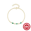 Wholesale S925 Sterling Silver Mini Bead Chain Water Drop Zircon Women's Bracelet With Geometric Pattern And Electroplating Treatment