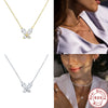 Wholesale S925 Sterling Silver Mini Butterfly Necklace With Zircon Electroplated Adjustable Clavicle Chain O Chain Geometric Design