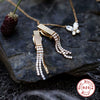 Wholesale S925 Sterling Silver Mini Butterfly Necklace With Zircon Electroplated Adjustable Clavicle Chain O Chain Geometric Design