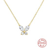 Wholesale S925 Sterling Silver Mini Butterfly Necklace With Zircon Electroplated Adjustable Clavicle Chain O Chain Geometric Design