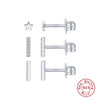 Wholesale S925 Sterling Silver Mini Five Pointed Star Geometric Ear Studs Earrings Set Of 3 With Electroplating For Women