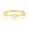 Wholesale S925 Sterling Silver Mini Pearl Ring With Geometric Pattern For Women Electroplated