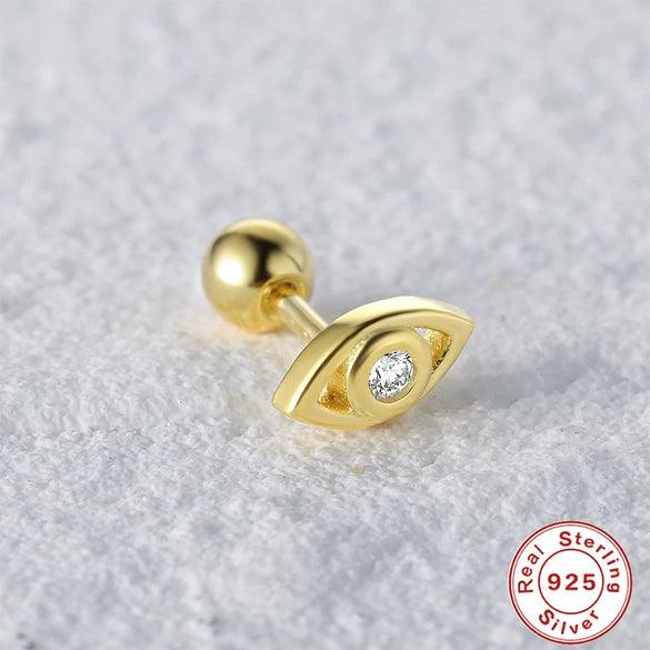 Wholesale S925 Sterling Silver Mini Piercing Thread Ear Studs With Distinctive Angel's Eye Design Electroplated For Women