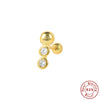 Wholesale S925 Sterling Silver Mini Piercing Thread Ear Studs With Distinctive Angel's Eye Design Electroplated For Women