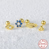 Wholesale S925 Sterling Silver Mini Piercing Thread Ear Studs With Distinctive Angel's Eye Design Electroplated For Women