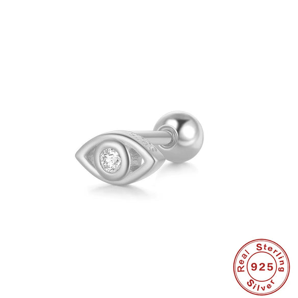 Wholesale S925 Sterling Silver Mini Piercing Thread Ear Studs With Distinctive Angel's Eye Design Electroplated For Women