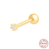 Wholesale S925 Sterling Silver Mini Piercing Thread Ear Studs With Distinctive Angel's Eye Design Electroplated For Women