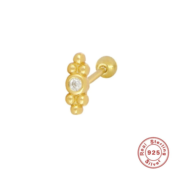 Wholesale S925 Sterling Silver Mini Piercing Thread Ear Studs With Distinctive Angel's Eye Design Electroplated For Women