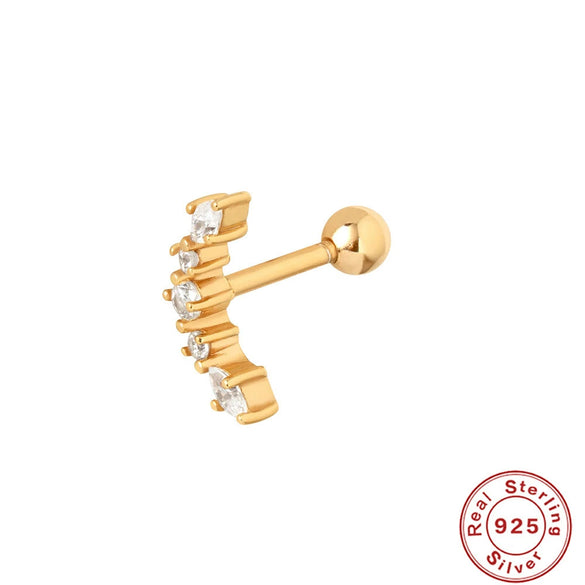 Wholesale S925 Sterling Silver Mini Piercing Thread Ear Studs With Distinctive Angel's Eye Design Electroplated For Women