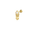 Wholesale S925 Sterling Silver Mini Triangle Tassel Zircon Inlaid Spiral Cartilage Stud Earrings Unisex Geometric Fashion Creative Piercing Stud Earrings