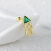 Wholesale S925 Sterling Silver Mini Triangle Tassel Zircon Inlaid Spiral Cartilage Stud Earrings Unisex Geometric Fashion Creative Piercing Stud Earrings
