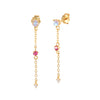 Wholesale S925 Sterling Silver Mini Zirconia Diamond Chain Earrings With Geometric Design And Electroplating