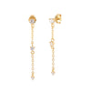 Wholesale S925 Sterling Silver Mini Zirconia Diamond Chain Earrings With Geometric Design And Electroplating