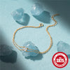 Wholesale S925 Sterling Silver Minimalist Double Layer Four Claw Diamond Embedded Geometric Bracelet