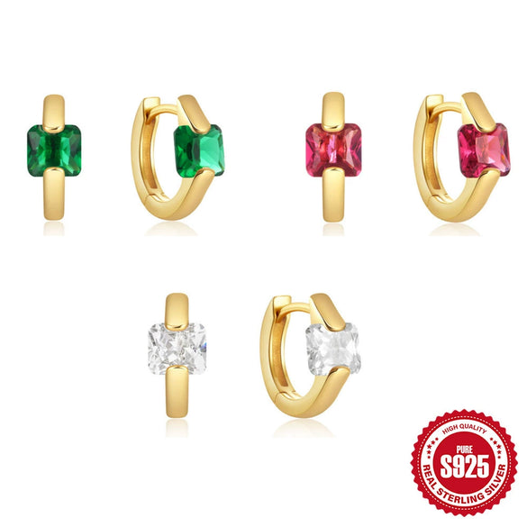 Wholesale S925 Sterling Silver Minimalist Elegant Design Electroplated Diamond Embedded Earrings For Women