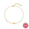 Wholesale S925 Sterling Silver Minimalist Fivepointed Star Geometric Pattern Elegant Allmatch Women's Bracelet With Real Gold Electroplating