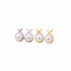 Wholesale S925 Sterling Silver Minimalist Geometric Sweet Pearl Earrings With Small Cross Line Design For Women