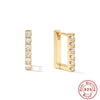 Wholesale S925 Sterling Silver Minimalist Geometric U Shaped Square Earrings With Electroplating